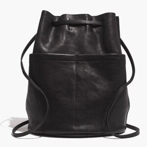 Madewell The Convertible Leather Backpack in Black